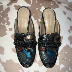 Enzo Angiolini mules navy multicolored 5.5